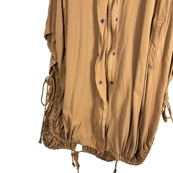 PILCRO Anthropologie ONE SIZE Viscose Utility Popover Jacket Coat Tan - Picture 6 of 11